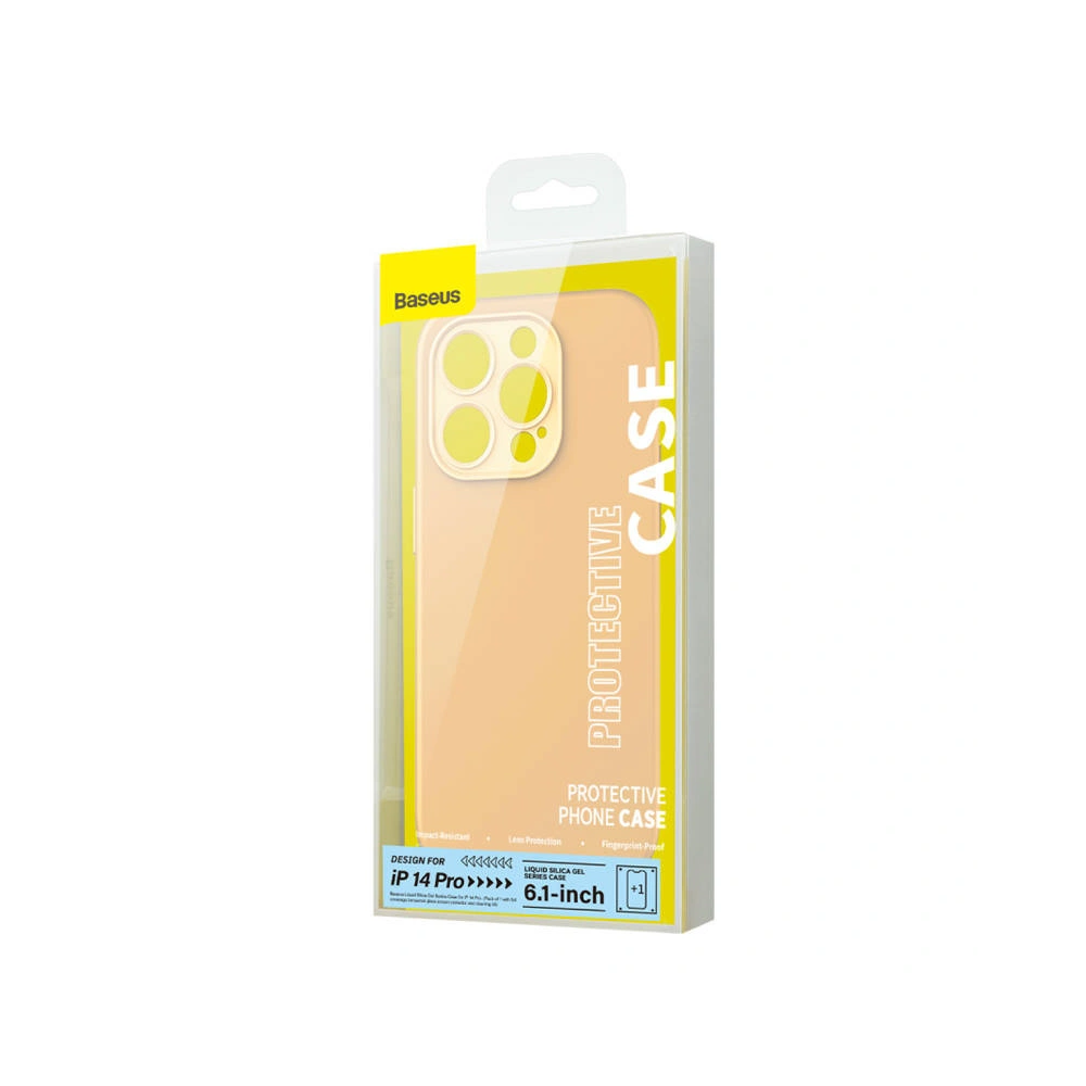 Hurtownia GSM - Set husă + sticlă Baseus Liquid Silica Gel Apple iPhone 14 Pro (galben) - BSU3951 - {ean13} - Hurt