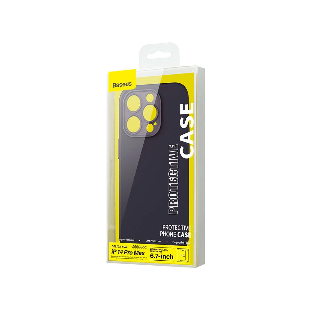 Hurtownia GSM - Sada pouzdra + sklo Baseus Liquid Silica Gel Apple iPhone 14 Pro Max (fialové) - BSU3953 - {ean13} - Hurt