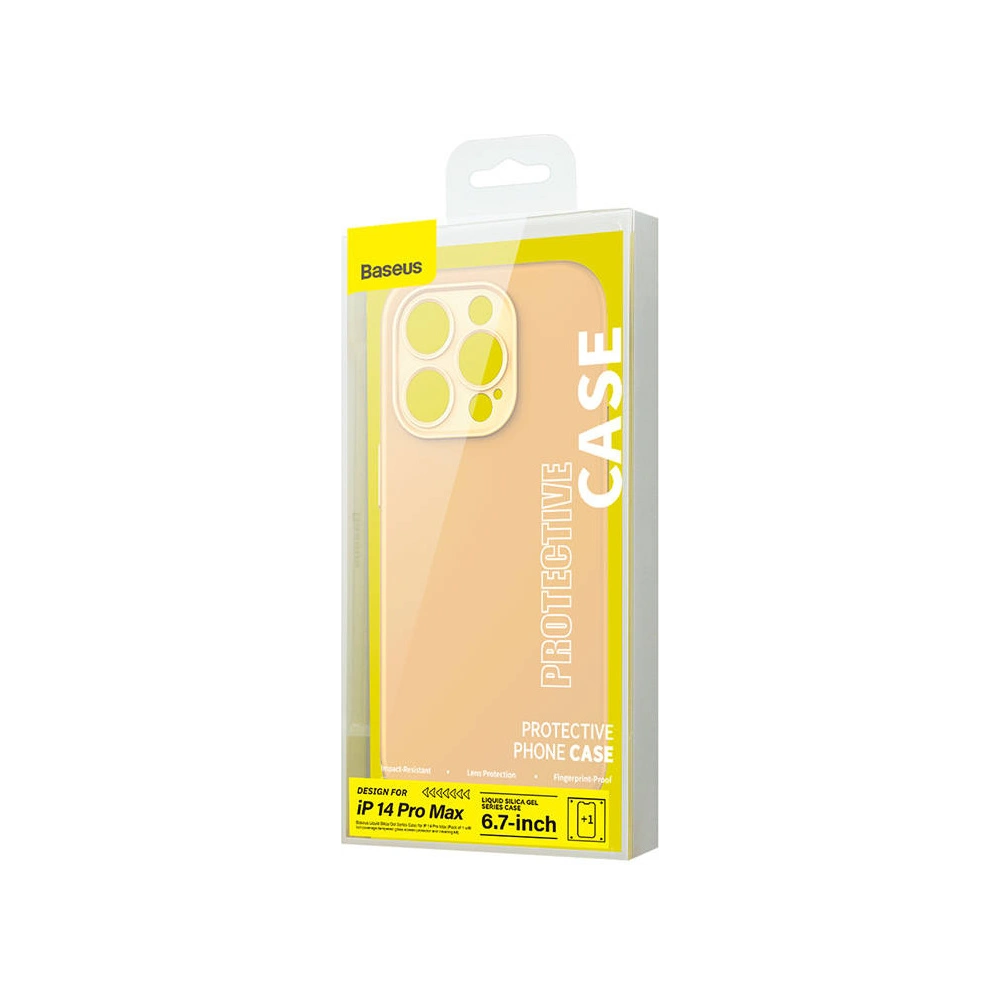 Hurtownia GSM - Set Schutzhülle + Glas Baseus Liquid Silica Gel Apple iPhone 14 Pro Max (gelb) - BSU3954 - {ean13} - Hurt