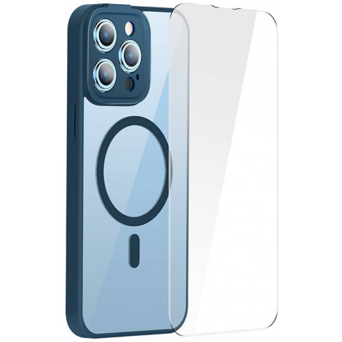 Hurtownia Baseus - 6932172616601 - BSU3957 - Zestaw etui + szkło Baseus Frame MagSafe Apple iPhone 14 Pro (niebieski) - B2B homescreen