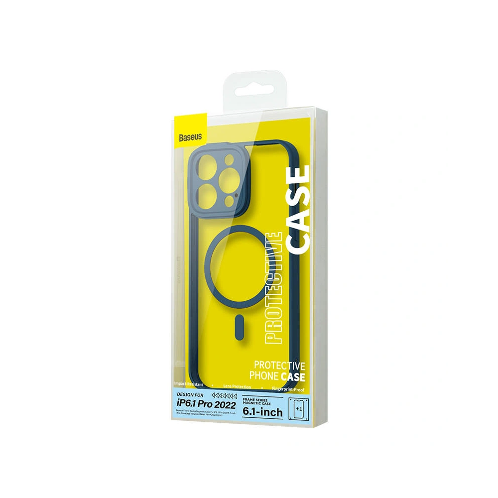 Wholesale Baseus Frame MagSafe Case + Glass Apple iPhone 14 Pro (blue) - BSU3957 - {ean13} - Hurt