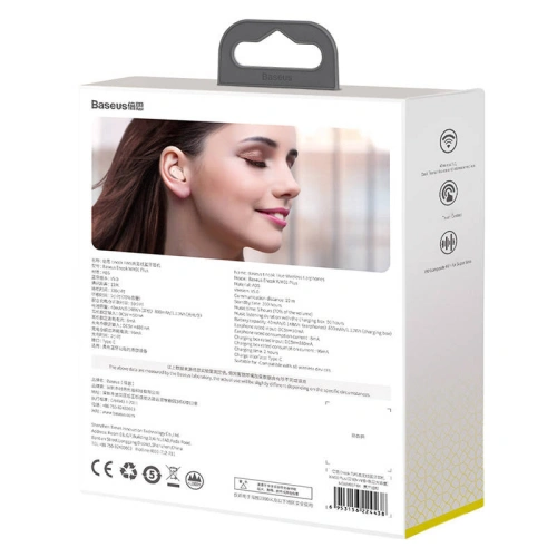 Słuchawki TWS Baseus Encok WM01 Plus (różowe)