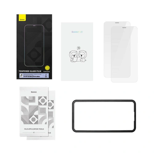 Szkło hartowane Baseus Crystal 0.3mm Apple iPhone 11 Pro Max/XS Max [2 PACK]