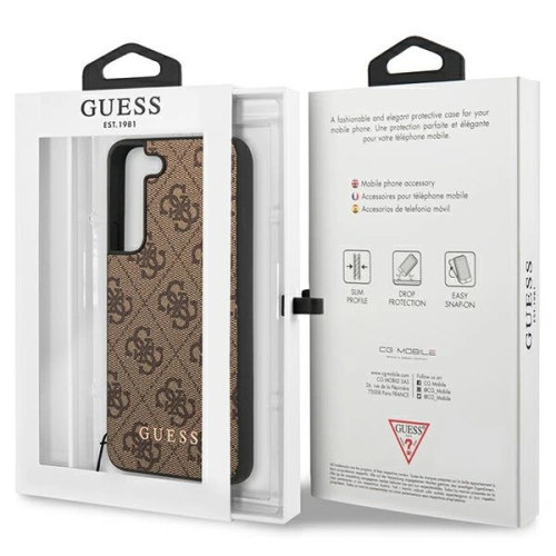 Etui Guess GUHCS23SGF4GBR Samsung Galaxy S23 brązowy/brown hardcase 4G Charms Collection