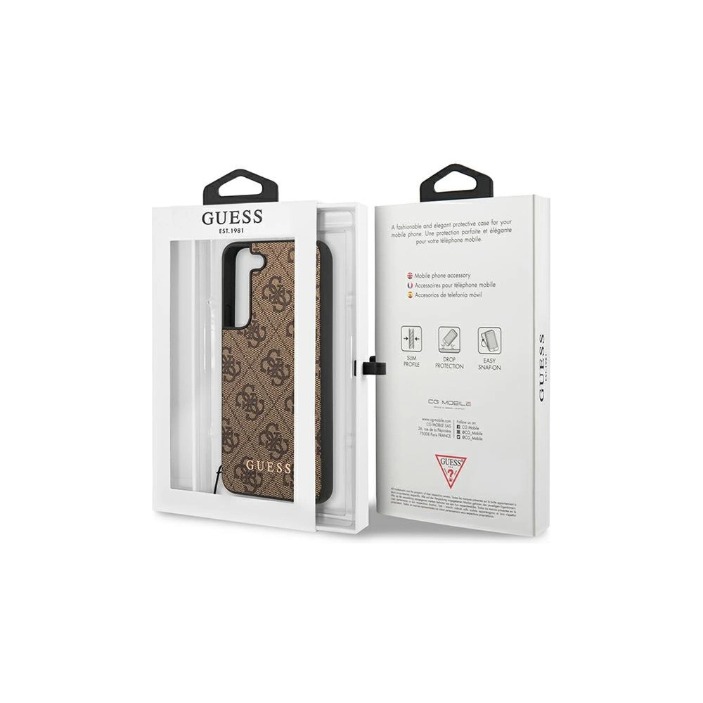 Hurtownia GSM - Case Guess GUHCS23SGF4GBR Samsung Galaxy S23 braun/brown Hardcase 4G Charms Collection - GUE2365 - {ean13} - Hurt