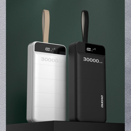 [OUTLET] Powerbank Dudao 30000mAh 3xUSB lampka LED biały (K8s+)