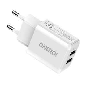 Hurtownia GSM - Încărcător de rețea Choetech C0030, 2A, 2xUSB (alb) - CHT20 - {ean13} - Hurt