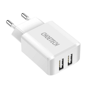 Hurtownia GSM - Încărcător de rețea Choetech C0030, 2A, 2xUSB (alb) - CHT20 - {ean13} - Hurt