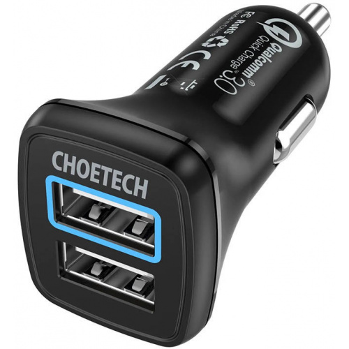 Choetech Distributor - 6971824976120 - CHT21 - Choetech C0051 Car Charger 36W QC 3.0 (black) - B2B homescreen