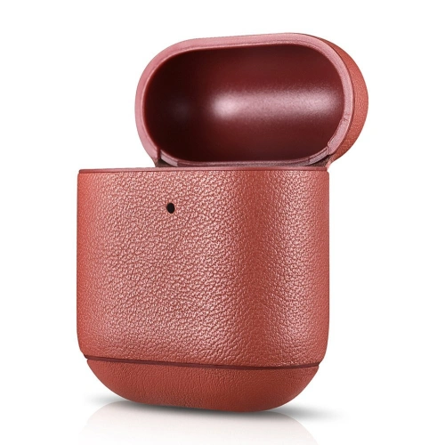Etui iCarer Leather Nappa Apple AirPods 2/1 czerwony