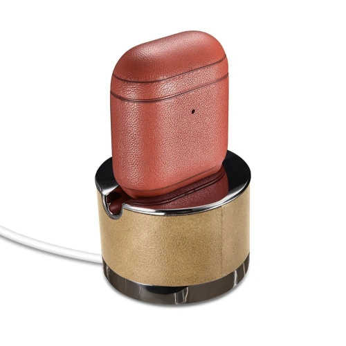 Etui iCarer Leather Nappa Apple AirPods 2/1 czerwony