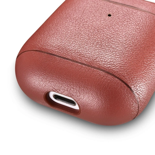 Etui iCarer Leather Nappa Apple AirPods 2/1 czerwony