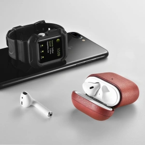 Hurtownia GSM - Etui iCarer Leather Nappa Apple AirPods 2/1 červené - ICR253 - {ean13} - Hurt