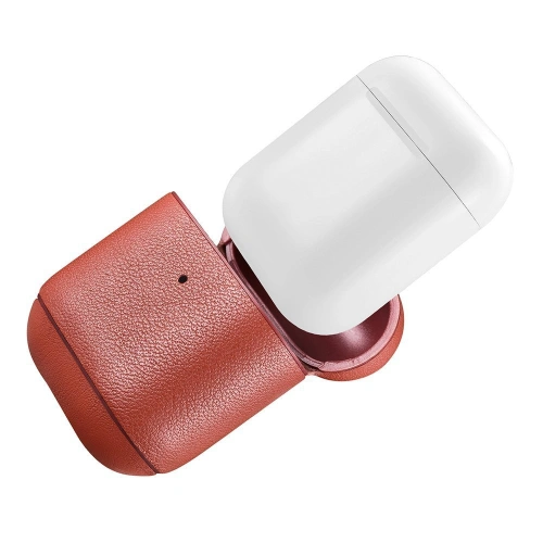 Etui iCarer Leather Nappa Apple AirPods 2/1 czerwony