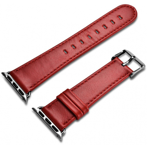 iCarer Distributor - 6958955841053 - ICR254 - iCarer Leather Vintage Band Apple Watch 4/5/6/7/SE/8/9 40/41mm red - B2B homescreen