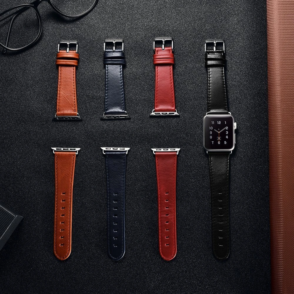 Wholesale Belt iCarer Leather Vintage Apple Watch 4/5/6/7/SE/8/9/10 40/41/42mm red - ICR254 - {ean13} - Hurt
