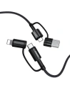 Kabel Joyroom 4w1 USB-C/USB-A - USB-C/Lithtning Quick Charge Power Delivery 3 A 60 W 1,2 m schwarz (S-1230G3)