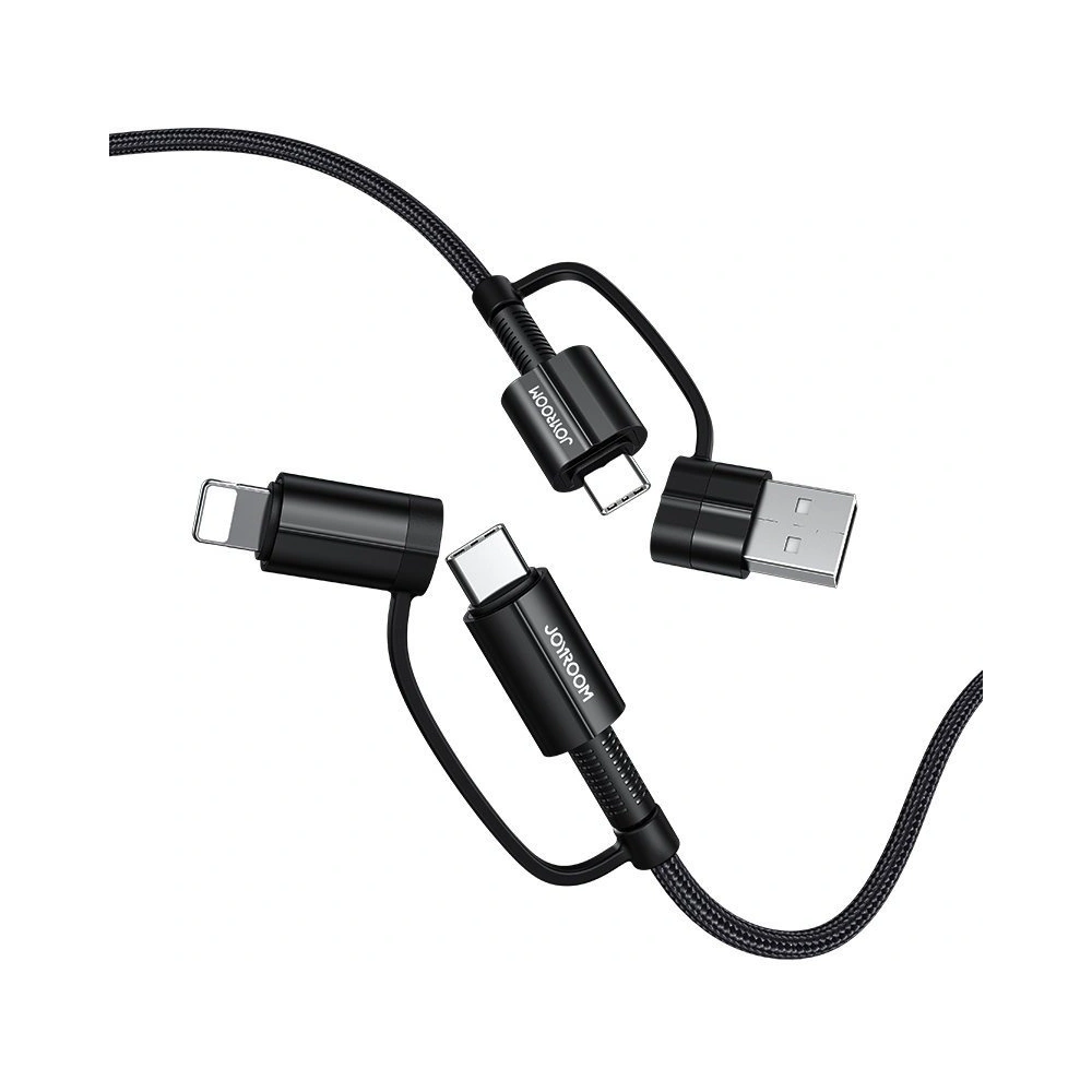 Hurtownia GSM - Kabel Joyroom 4w1 USB-C/USB-A - USB-C/Lithtning Quick Charge Power Delivery 3 A 60 W 1,2 m schwarz (S-1230G3) - JYR557 - {ean13} - Hurt