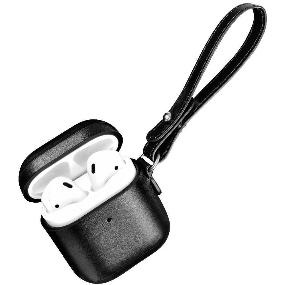 Hurtownia GSM - Etui iCarer bőr vintage Apple AirPods 2/1 + fekete pánt - ICR257 - {ean13} - Hurt