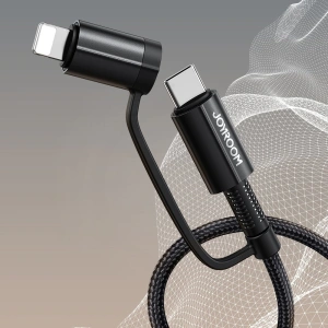 Hurtownia GSM - Kábel Joyroom 4w1 USB-C/USB-A - USB-C/Lithtning Gyors Töltés Power Delivery 3 A 60 W 1,2 m fekete (S-1230G3) - JYR557 - {ean13} - Hurt