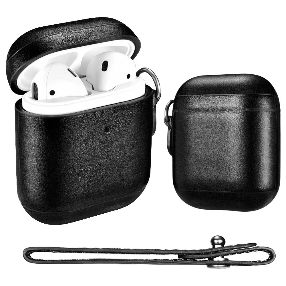 Hurtownia GSM - Etui iCarer bőr vintage Apple AirPods 2/1 + fekete pánt - ICR257 - {ean13} - Hurt