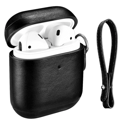 Etui iCarer Leather Vintage Apple AirPods 2/1 + pasek czarny