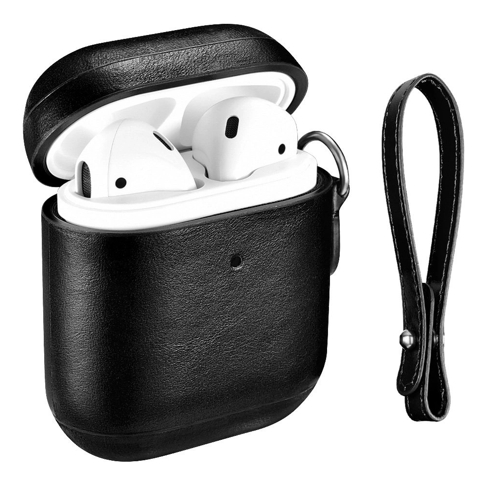 Hurtownia GSM - Etui iCarer bőr vintage Apple AirPods 2/1 + fekete pánt - ICR257 - {ean13} - Hurt