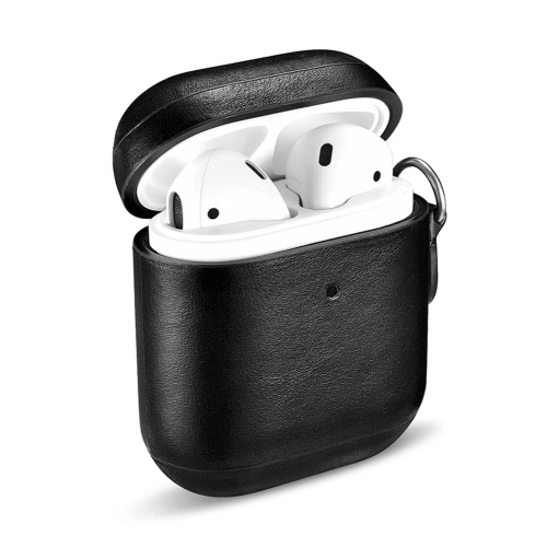 Etui iCarer Leather Vintage Apple AirPods 2/1 + pasek czarny