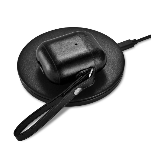 Etui iCarer Leather Vintage Apple AirPods 2/1 + pasek czarny