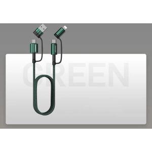 Hurtownia GSM - Kábel Joyroom 4w1 USB-C/USB-A - USB-C/Lithtning Gyors Töltés Power Delivery 3 A 60 W 1,2 m zöld (S-1230G3) - JYR558 - {ean13} - Hurt