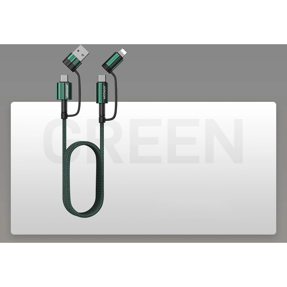 Wholesale Joyroom 4in1 USB-C/USB-A - USB-C/Lithtning Cable Quick Charge Power Delivery 3 A 60 W 1,2 m green (S-1230G3) - JYR558 - {ean13} - Hurt