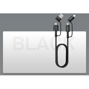 Hurtownia GSM - Kábel Joyroom 4w1 USB-C/USB-A - USB-C/Lithtning Gyors Töltés Power Delivery 3 A 60 W 1,8 m fekete (S-1830G3) - JYR559 - {ean13} - Hurt