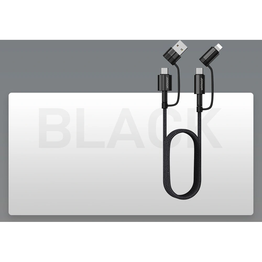 Hurtownia GSM - Kabel Joyroom 4w1 USB-C/USB-A - USB-C/Lithtning Quick Charge Power Delivery 3 A 60 W 1,8 m schwarz (S-1830G3) - JYR559 - {ean13} - Hurt