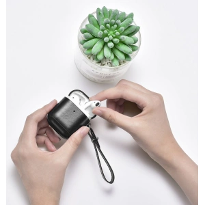 Hurtownia GSM - Etui iCarer bőr vintage Apple AirPods 2/1 + fekete pánt - ICR257 - {ean13} - Hurt