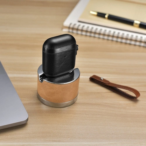 Etui iCarer Leather Vintage Apple AirPods 2/1 + pasek czarny