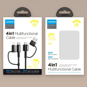 Hurtownia GSM - Kábel Joyroom 4w1 USB-C/USB-A - USB-C/Lithtning Gyors Töltés Power Delivery 3 A 60 W 1,8 m zöld (S-1830G3) - JYR560 - {ean13} - Hurt