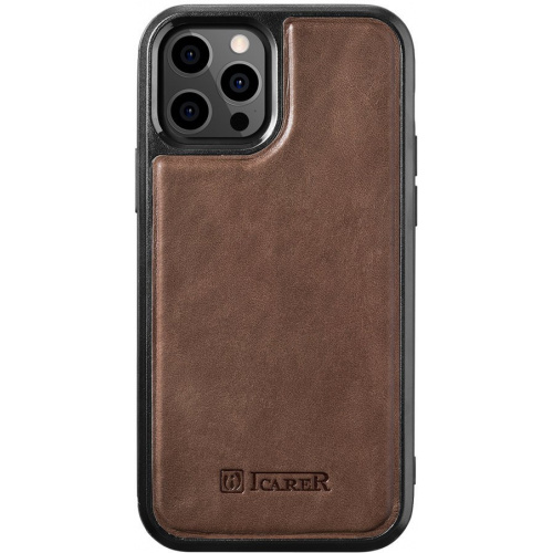 Hurtownia iCarer - 6958955876611 - ICR259 - Etui iCarer Leather Oil Wax Apple iPhone 12/12 Pro brązowy - B2B homescreen