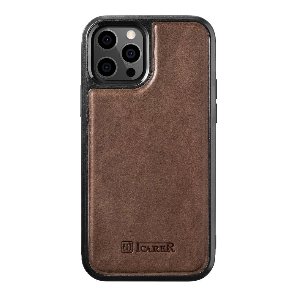 Hurtownia GSM - Etui iCarer Leather Oil Wax Apple iPhone 12/12 Pro brązowy - ICR259 - {ean13} - Hurt
