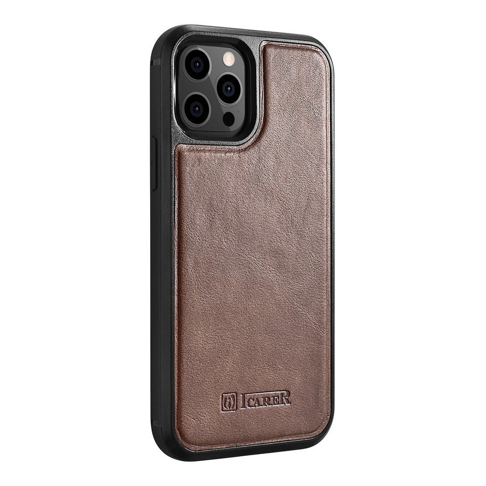 Hurtownia GSM - Etui iCarer bőr olaj viasz Apple iPhone 12/12 Pro barna - ICR259 - {ean13} - Hurt