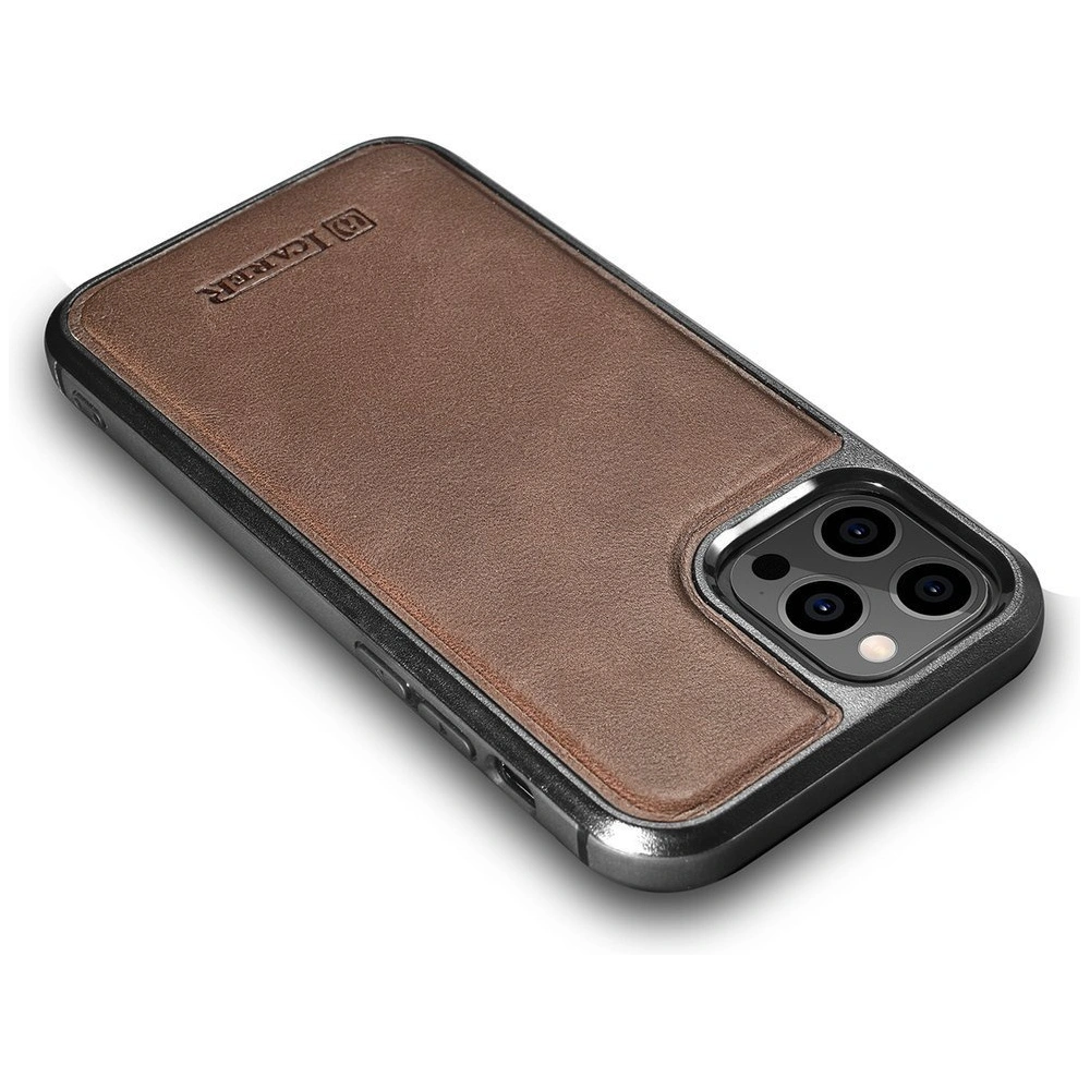 Hurtownia GSM - Etui iCarer bőr olaj viasz Apple iPhone 12/12 Pro barna - ICR259 - {ean13} - Hurt