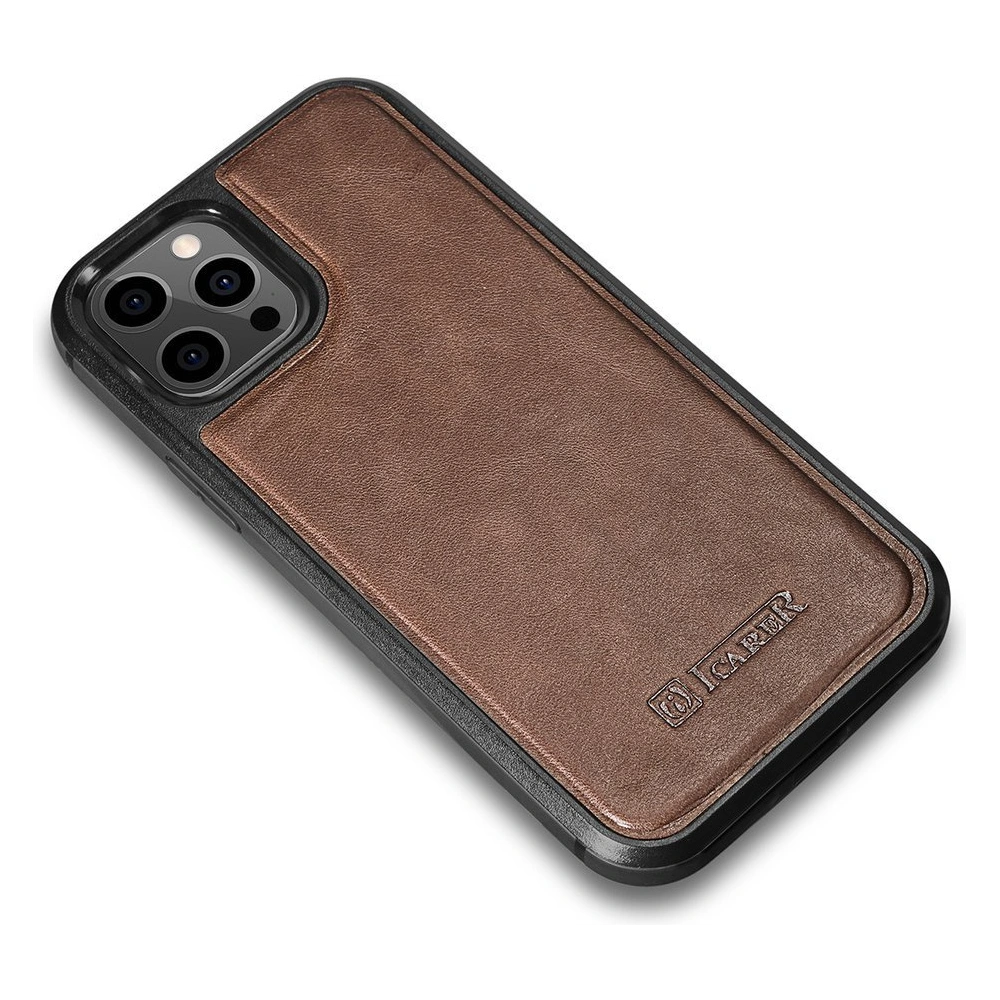 Hurtownia GSM - Etui iCarer bőr olaj viasz Apple iPhone 12/12 Pro barna - ICR259 - {ean13} - Hurt