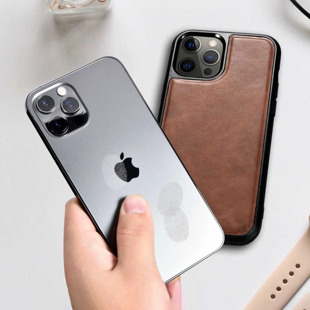 Hurtownia GSM - Etui iCarer Leather Oil Wax Apple iPhone 12/12 Pro brązowy - ICR259 - {ean13} - Hurt