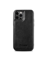 Etui iCarer Bőr Olaj Viasz Apple iPhone 12/12 Pro fekete