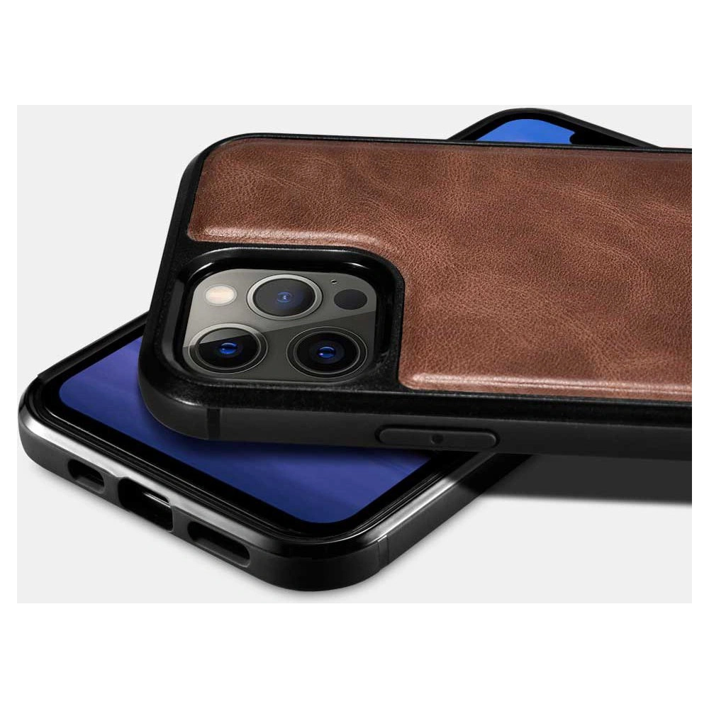 Hurtownia GSM - Etui iCarer Bőr Olaj Viasz Apple iPhone 12/12 Pro fekete - ICR260 - {ean13} - Hurt