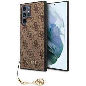 Wholesale Guess GUHCS23LGF4GBR Samsung Galaxy S23 Ultra brown hardcase 4G Charms Collection - GUE2367 - {ean13} - Hurt