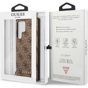 Wholesale Guess GUHCS23LGF4GBR Samsung Galaxy S23 Ultra brown hardcase 4G Charms Collection - GUE2367 - {ean13} - Hurt