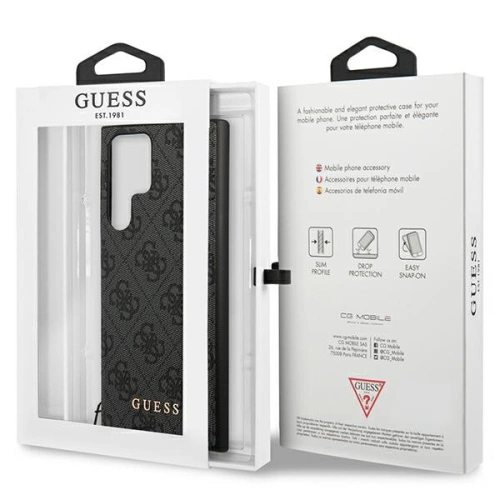 Etui Guess GUHCS23LGF4GGR Samsung Galaxy S23 Ultra szary/grey hardcase 4G Charms Collection