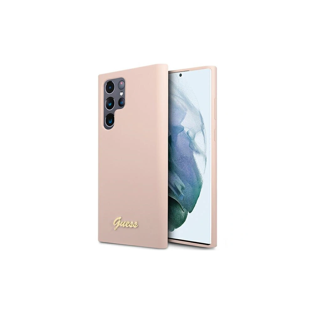 Hurtownia GSM - Case Guess GUHCS23LLSLMGPP Samsung Galaxy S23 Ultra rosa/pink Hardcase Silikon Schriftzug Metall-Logo - GUE2369 - {ean13} - Hurt