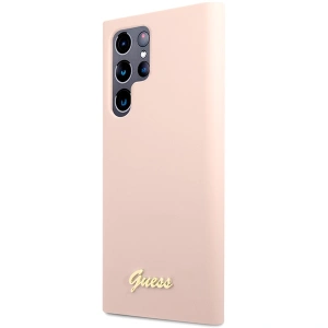 Wholesale Guess GUHCS23LLSLMGPP Samsung Galaxy S23 Ultra pink hardcase Silicone Script Metal Logo - GUE2369 - {ean13} - Hurt