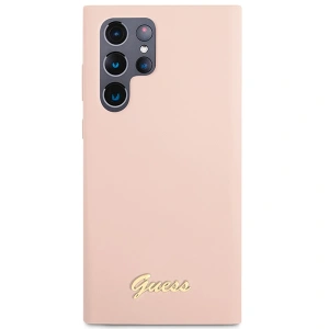 Wholesale Guess GUHCS23LLSLMGPP Samsung Galaxy S23 Ultra pink hardcase Silicone Script Metal Logo - GUE2369 - {ean13} - Hurt